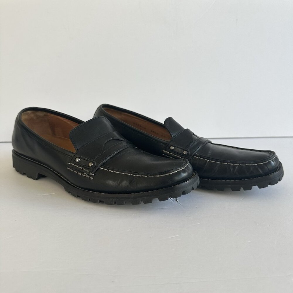 Cole Haan‎ Pinch Penny Loafer Women's 8.5 AA Black Lug Sole Preppy Academia 90s